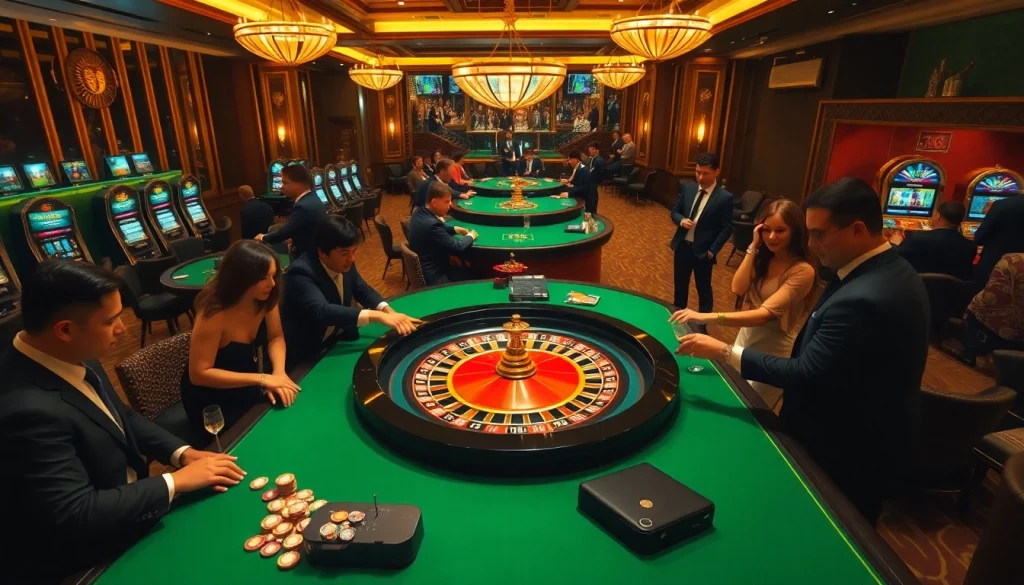 Players enjoying a thrilling roulette game at BIGBET88 casino.