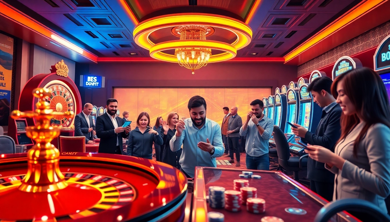 i1dompet offers a thrilling online gambling experience with slots and poker games in an inviting casino atmosphere.