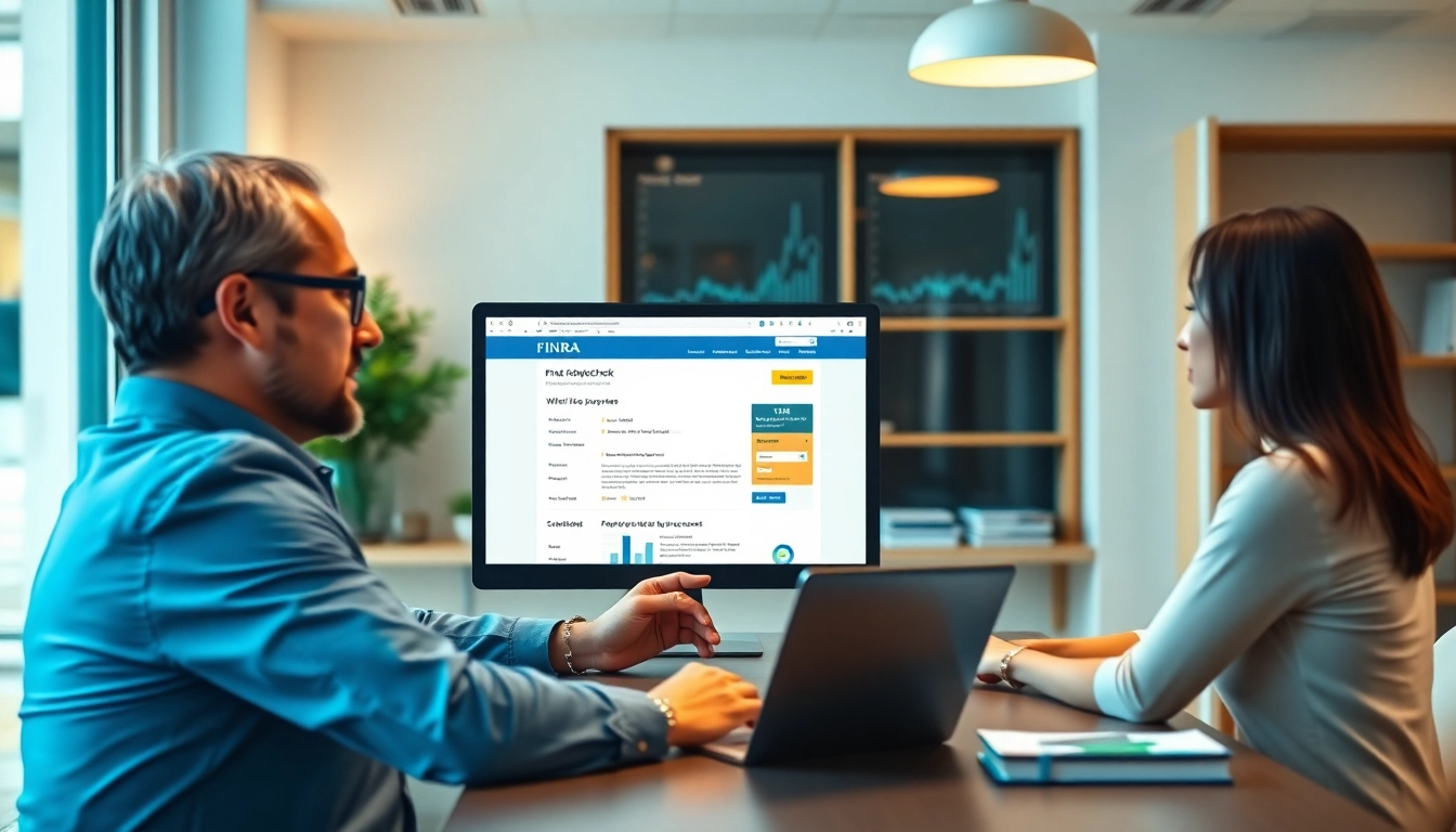 Explore the FINRA BrokerCheck tool for broker verification in a professional setting.