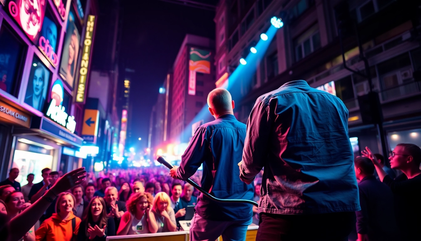 Experience the energy of OK88 live music performance with vibrant crowd and colorful lights.