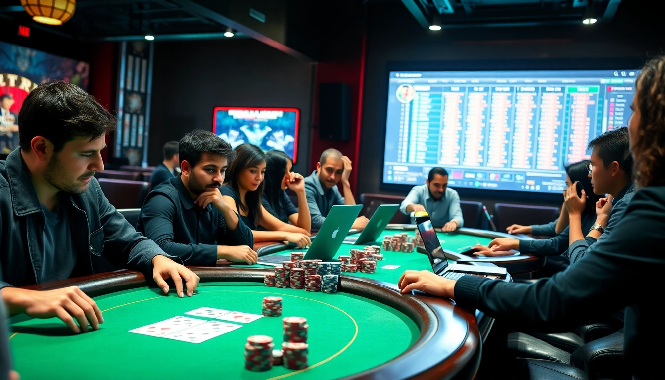 Engage in thrilling online poker action with diverse players in an immersive gaming atmosphere.