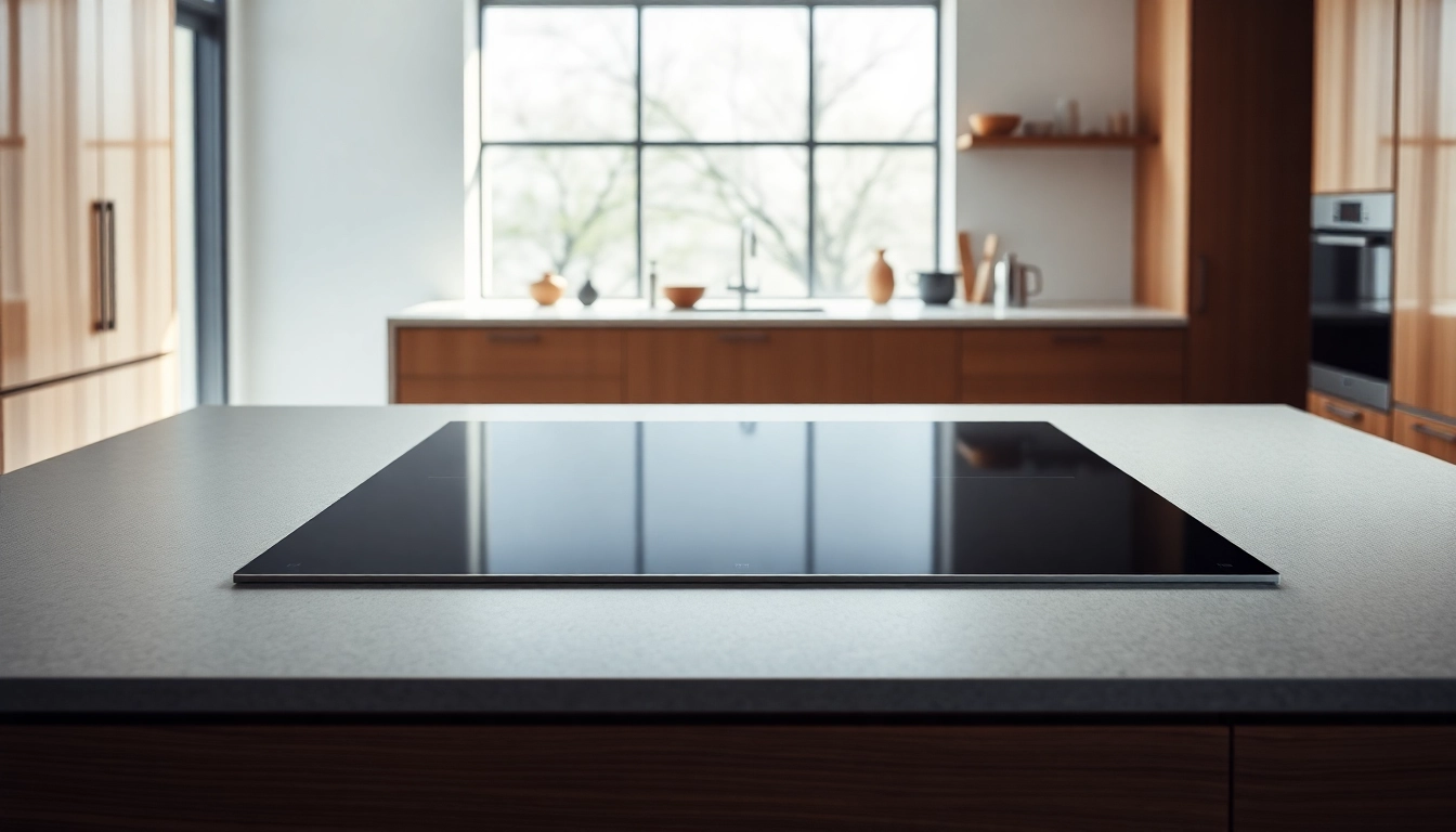 Showcase the Ciarra ONE induction hob in a modern kitchen highlighting its sleek design.