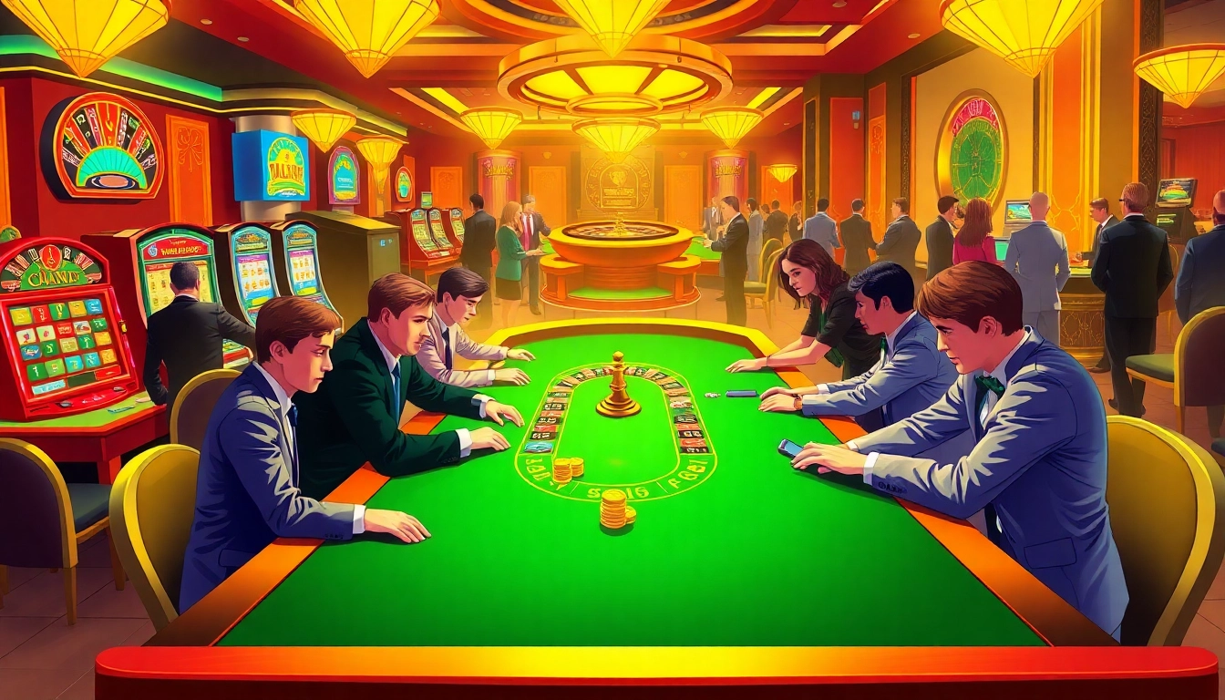 Experience the thrill of gambling at https://vaobet.co.bz/ with vibrant casino activities and players at the tables.