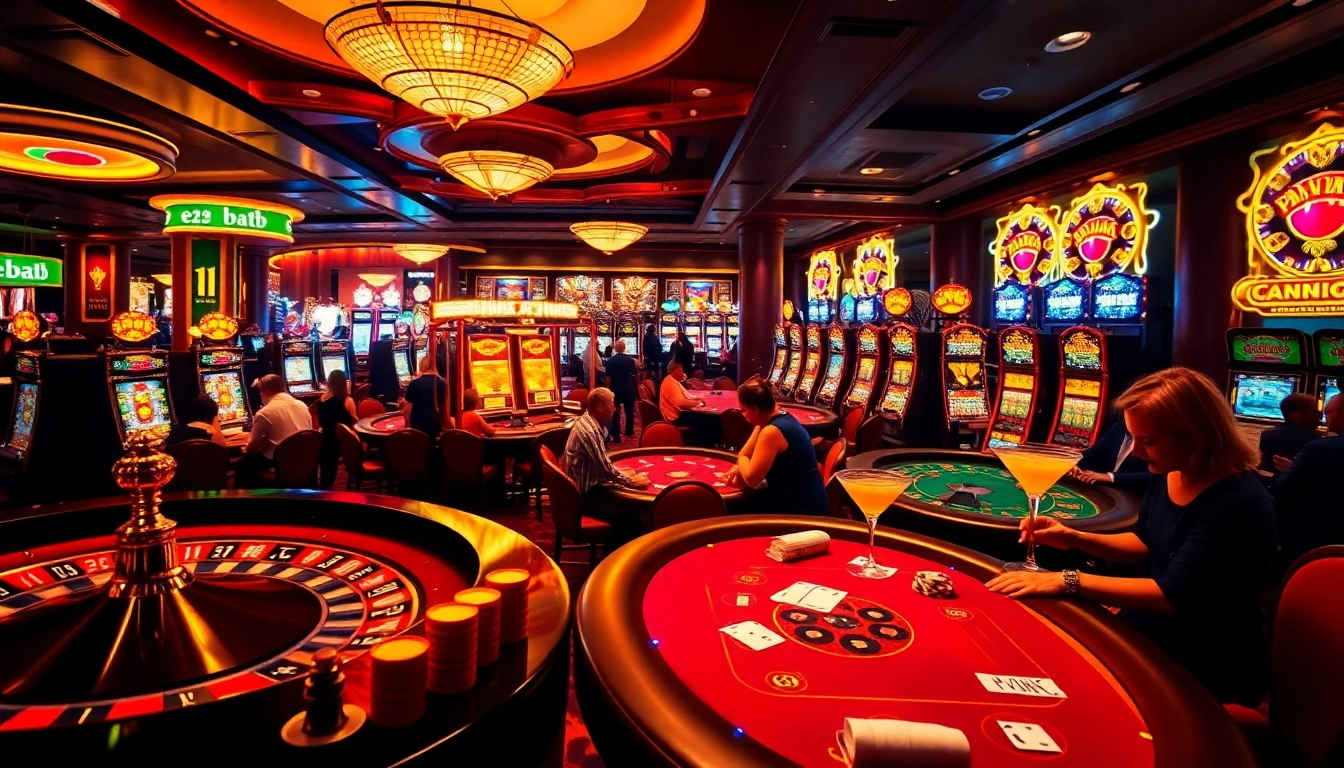 Experience exciting gambling at e28's luxury casino with roulette and poker games, vibrant atmosphere, and high-stakes action.
