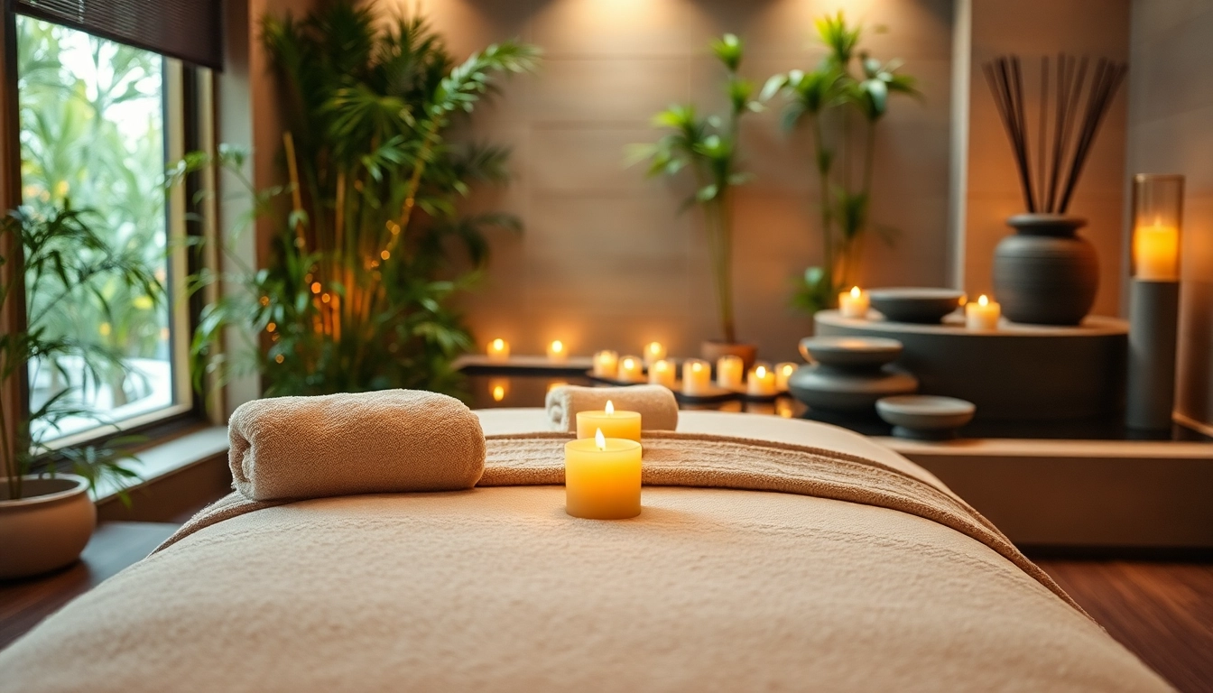 Experience a soothing 호치민 마사지 in a luxurious spa environment with serene decorations.