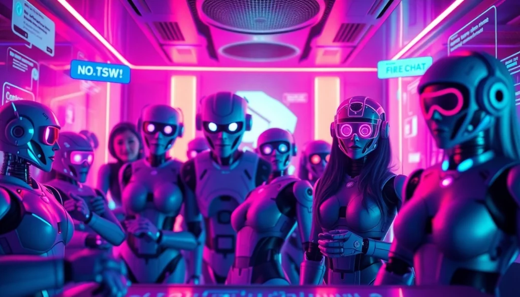 Engaging ai chat porn scene with interactive AI characters in a vibrant digital interface.